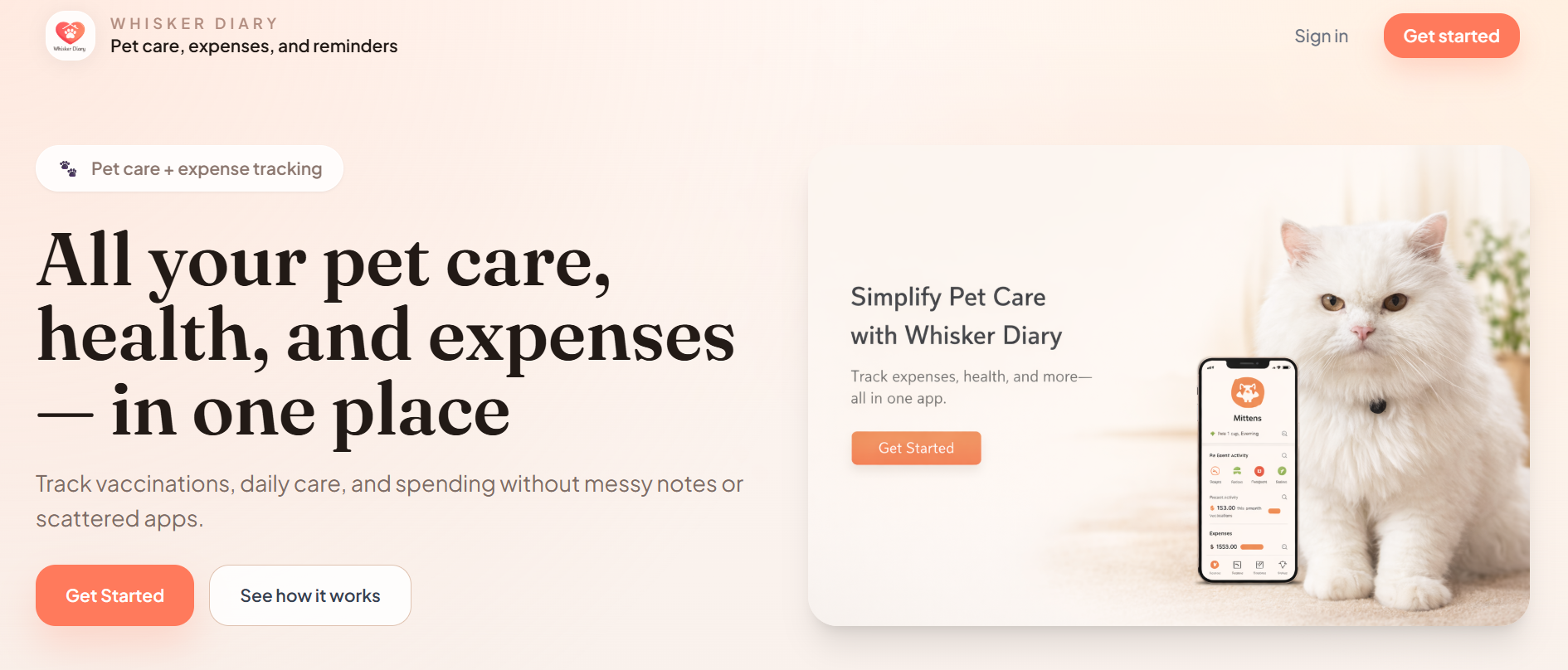 Whisker Dairy — PetCare System project screenshot